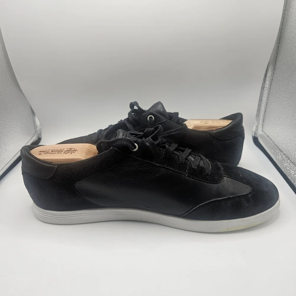 Cole Haan Grand.OS Women Size 10.5 B Black Leather Suede Low Top Casual Sneakers